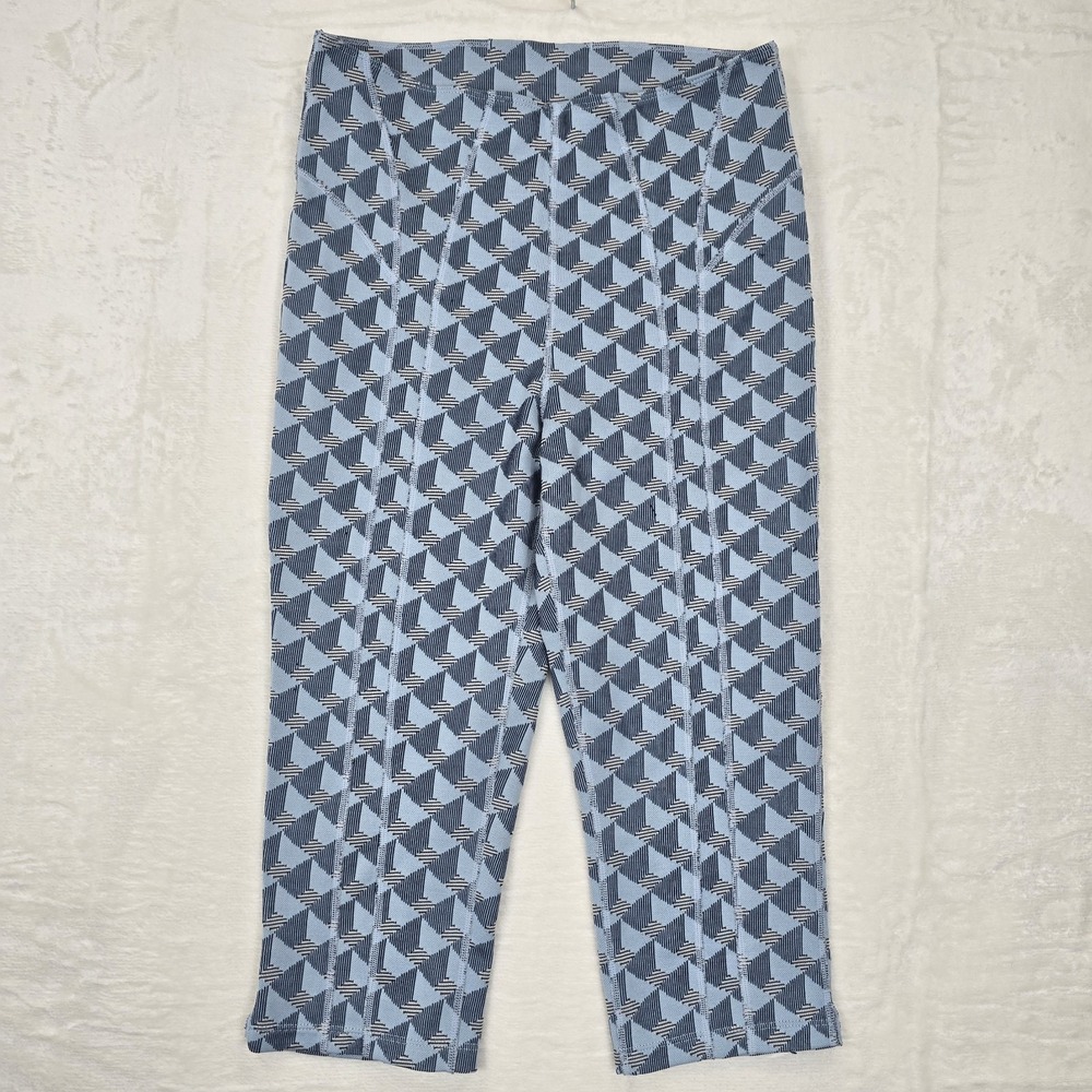 Free People Movement Women's Blue Geo Print Capri Leggings Sz M